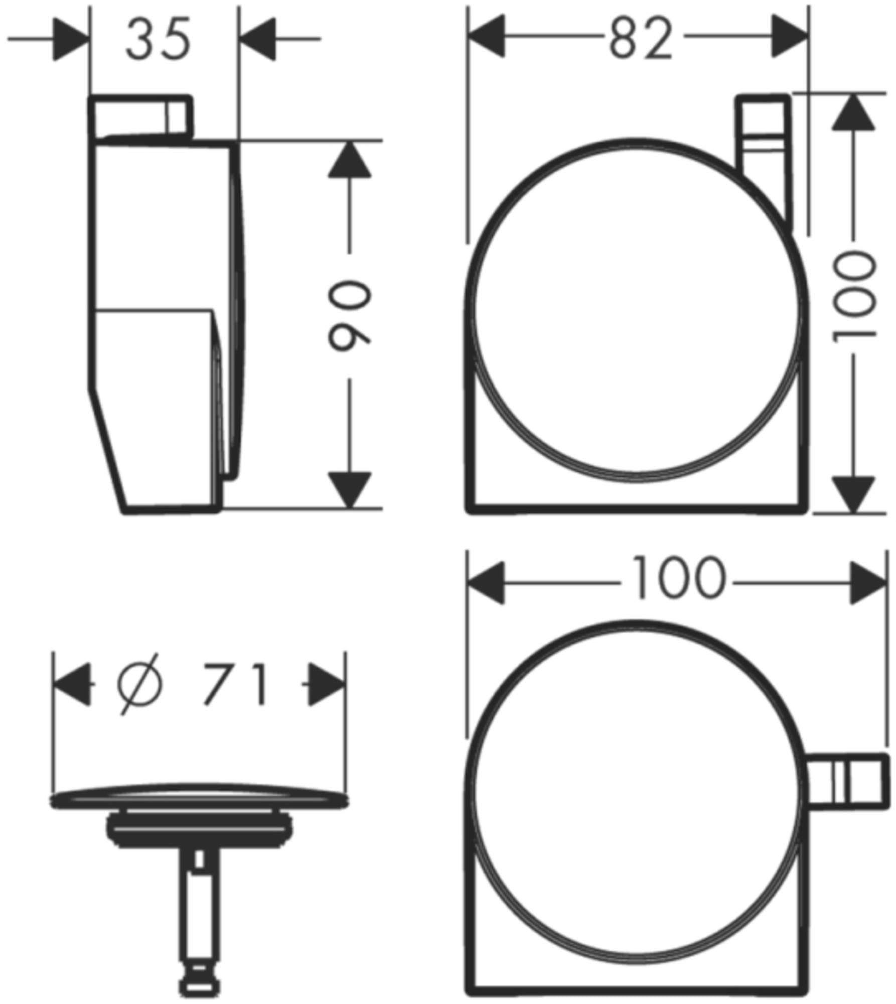 hansgrohe Exafill S wlew do wanny, gotowy zestaw, chrom