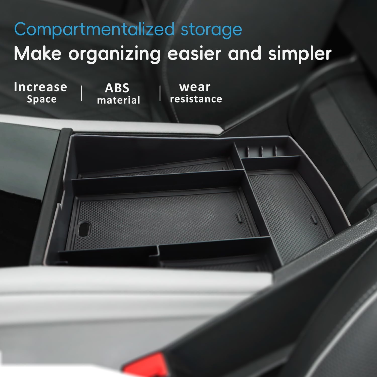 MARCHFA Center Console Organizer Tray Compatible for 2026 Volkswagen VW Atlas Accessories 2025 2024 for Atlas Cross Sport 2026 2025 2024 Middle Console Armrest Storage Box Tray Insert