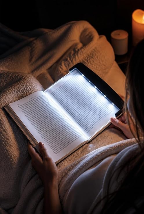 Busstier LED Kitap Okuma Işığı, Kitap Arasına Yerleştirilebilir İnce Okuma Lambası, Gece Okuma ve Seyahat İçin Taşınabilir Aydınlatma Paneli [Enerji Sınıfı A++]