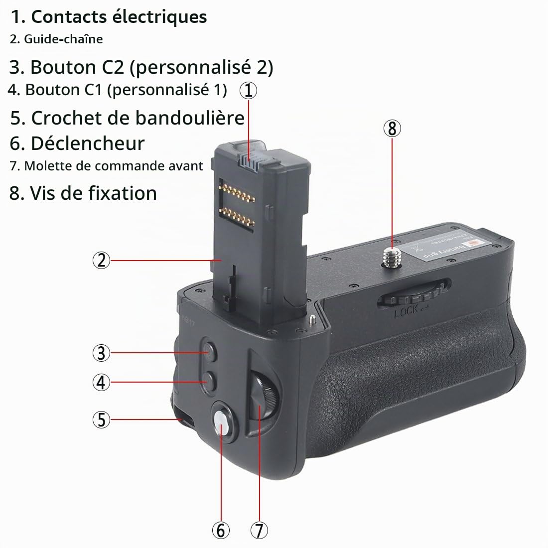DSTE Multi-Puissance Vertical Batterie Poignée Titulaire Compatible pour Sony A7 II A7 M2 A7R II DSLR Caméra comme VG-C2EM