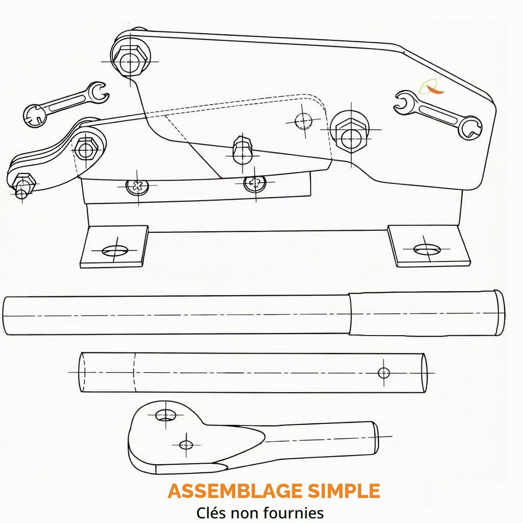 KATSU Cisaille à Levier pour Tôle Manuelle 180 mm, Cisailles de Coupe de Tôle d'Acier Plat en Métal à Usage Intensif, Coupe Précise, Outil de Réparation de Formage de Carrosserie de Voiture