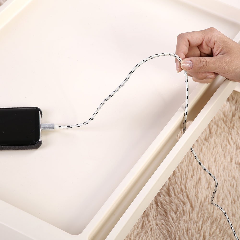 Bureau Pliable Table de Petit déjeuner Support d'ordinateur Portable Plateau de Service Beige (Beige)