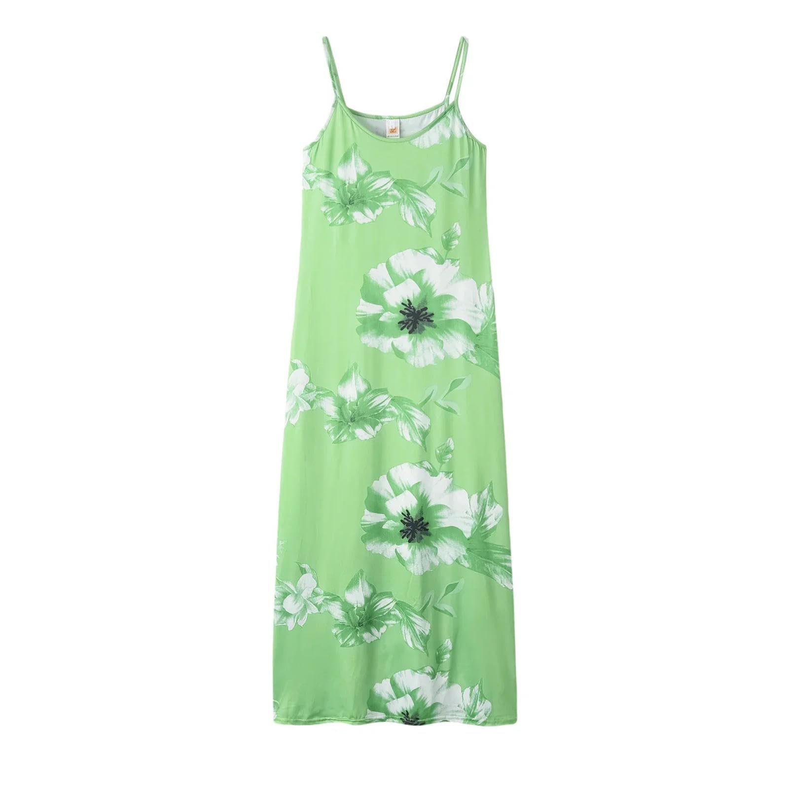 Robe d'été fleurie pour femme avec bretelles robe verte taille S chic