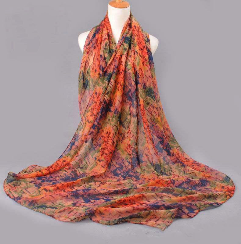 Classic Lightweight-Fashion-Scarf for Womens - Soft-Pareo-Colorful Shawl-Wrap Spring-Summer Long Scarf(35"×71")3