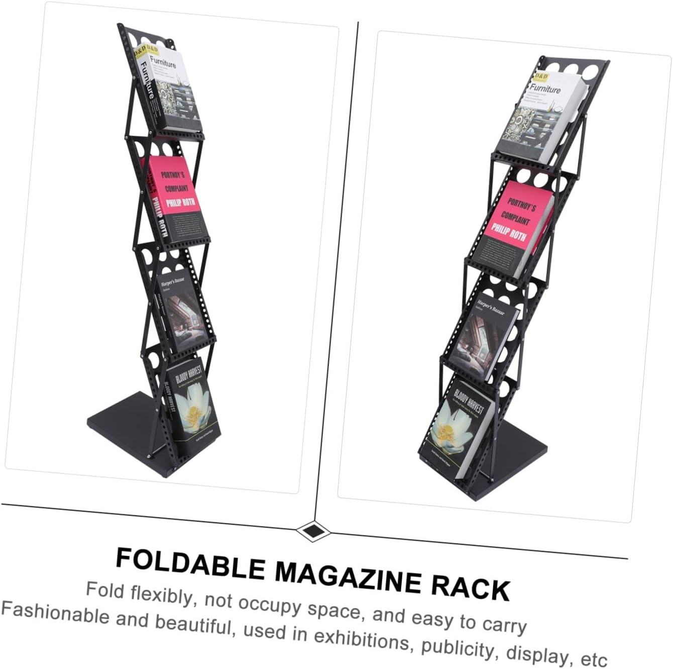 折りたたみパンフレットスタンド A4サイズ 縦型多層式 中空通気設計 ポータブルディスプレイラック 展示会用 書店 小売店 家庭向け