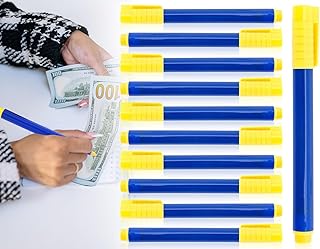 ZoeTekway 10 Stück Geldscheinprüfer Stift,Tester Gefälschte Geldscheine,Erkennung Banknoten Pen,Prüfstift,falschgeld stift, Geldscheinprüfer für US-Dollar,Euro,Pfund,Yen(Blau,132 * 12mm)