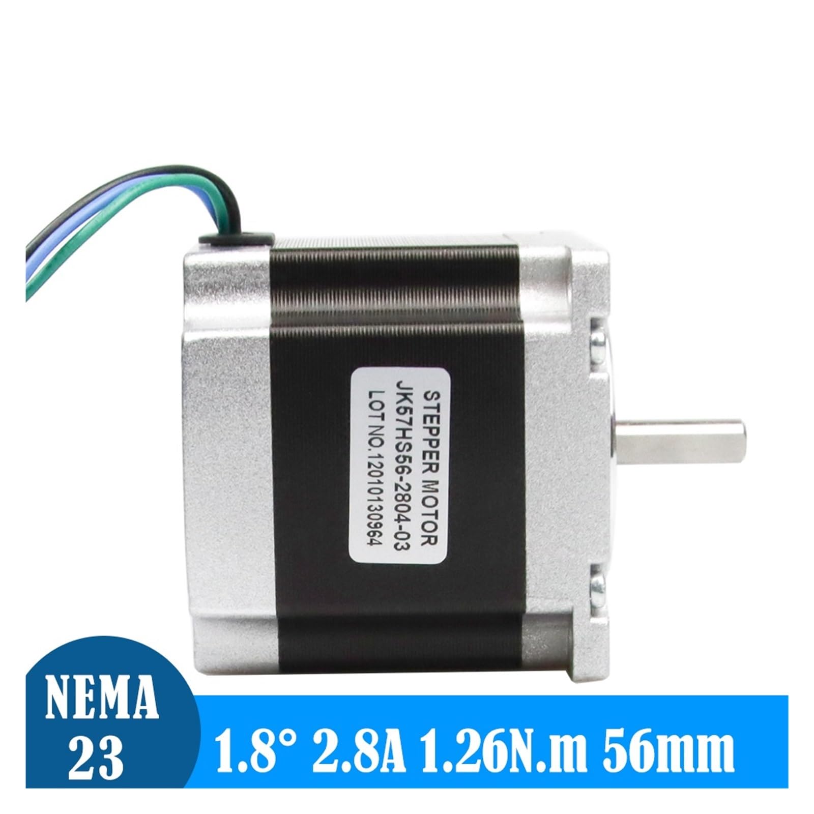 Motor paso a paso NEMA23 57x56mm D = 8mm/6,35mm motor paso a paso de 4 cables 2.8A adecuado for fresadora de grabado CNC impresora 3D(JK57HS56-2804-13)