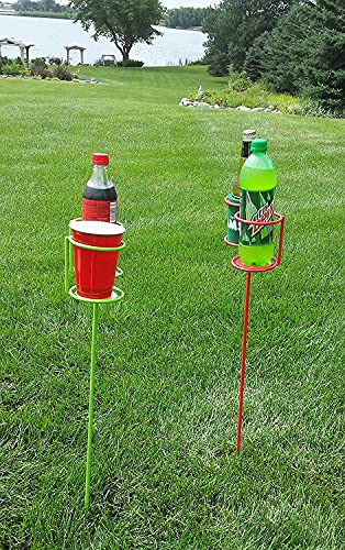 Decko Products 30253 Beverage Holder Stake, 2-Pack, Green And Red #TOP7