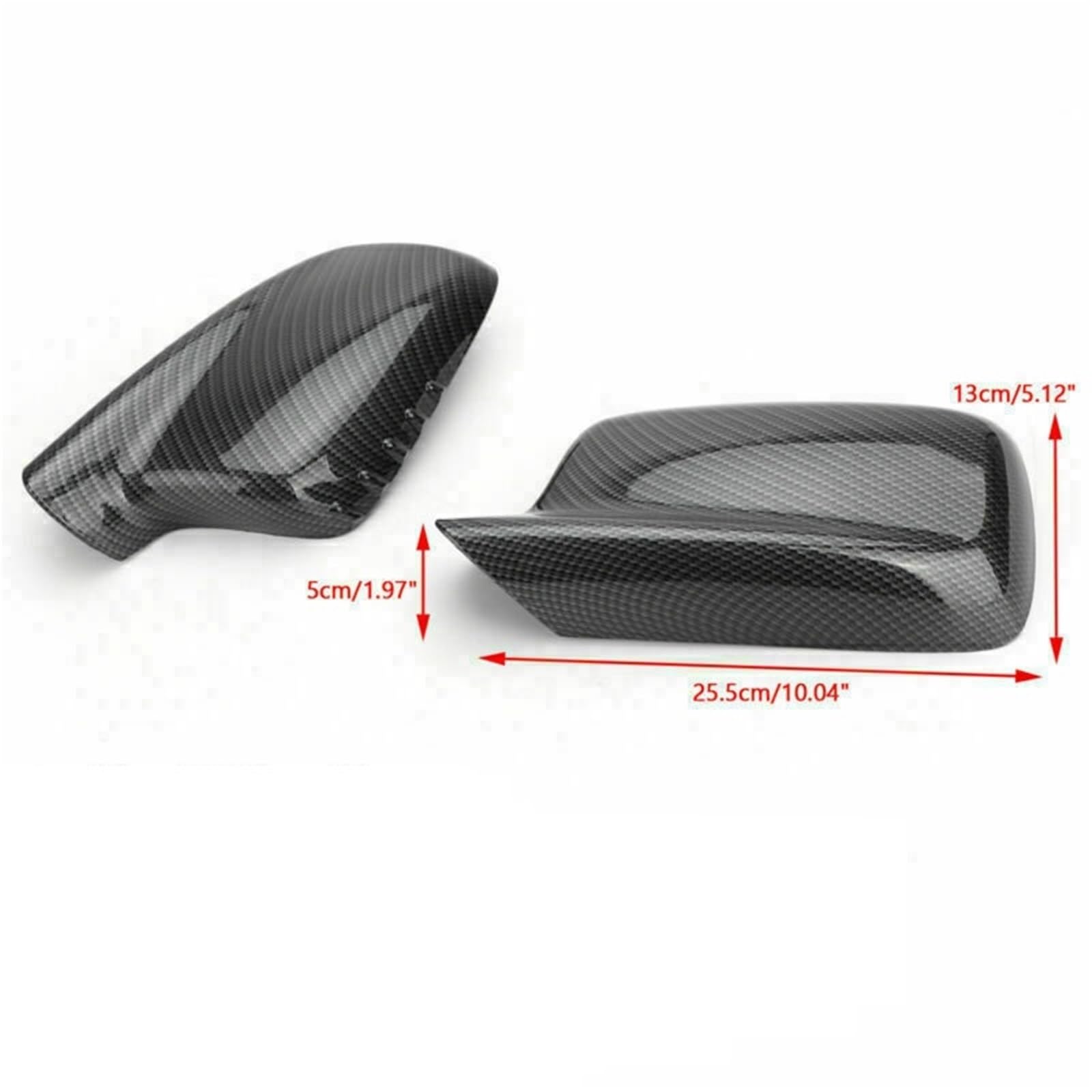 Rückspiegel Abdeckung Für E46 E65 E66 330Ci 745i 750i 750Li | 1 Paar Rückspiegelabdeckungen Für Flügel- Und Seitenspiegel, Glänzend Schwarz(Carbon)