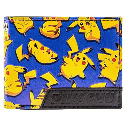 Cartera de Pokemon Pikachu Ratón Feliz eléctrico Azul