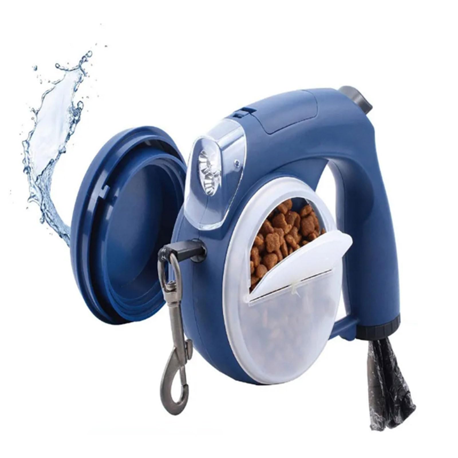 Laisse rétractable pour Chien de 13 Pieds avec lumière, de Sacs, gobelets de Nourriture et d ' Eau pour Chiens de Race, Prise Souple, Longue et rétractable avec de à et Lampe
