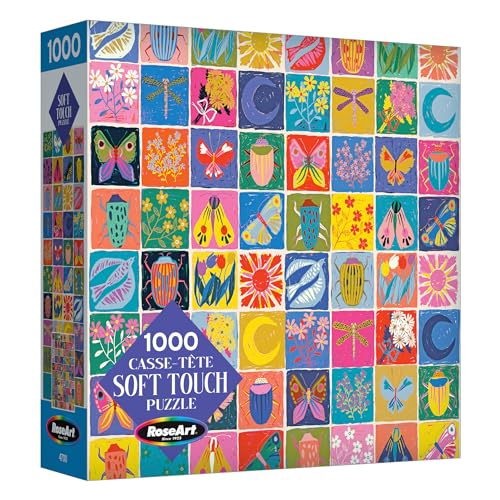 RoseArt - Soft Touch - Summer Quilt 1000 Piece Jigsaw Puzzle for Adults, Colorful Modern Design Finished Size 26.625 x 19.25 Made in USA - image 1