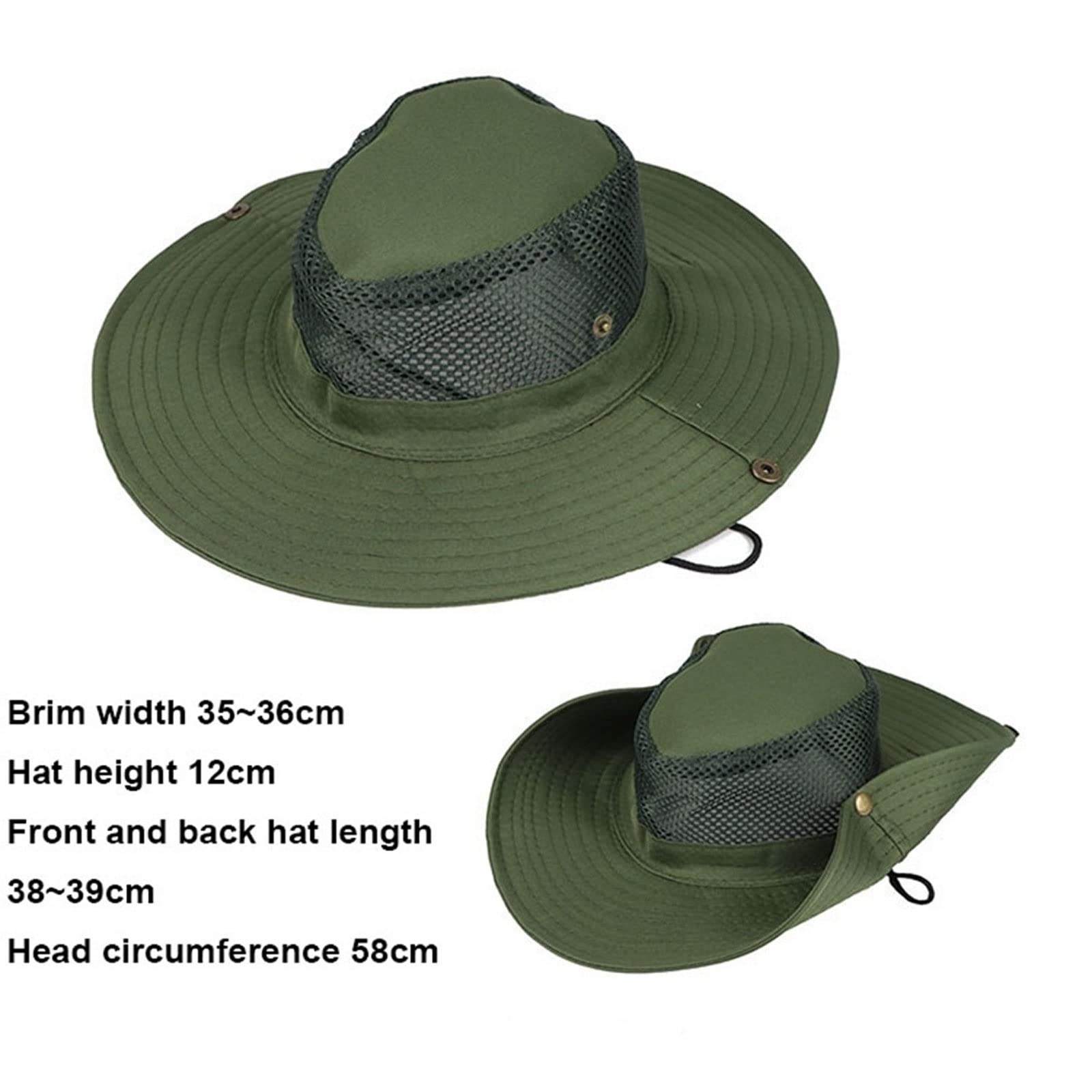 Cappelli da sole per gli uomini, 1 pezzo, cappello da campeggio, escursionismo, caccia, cappello da sole, cappello a benna traspirante per pesca all'aperto, ciclismo, cappello a tesa larga