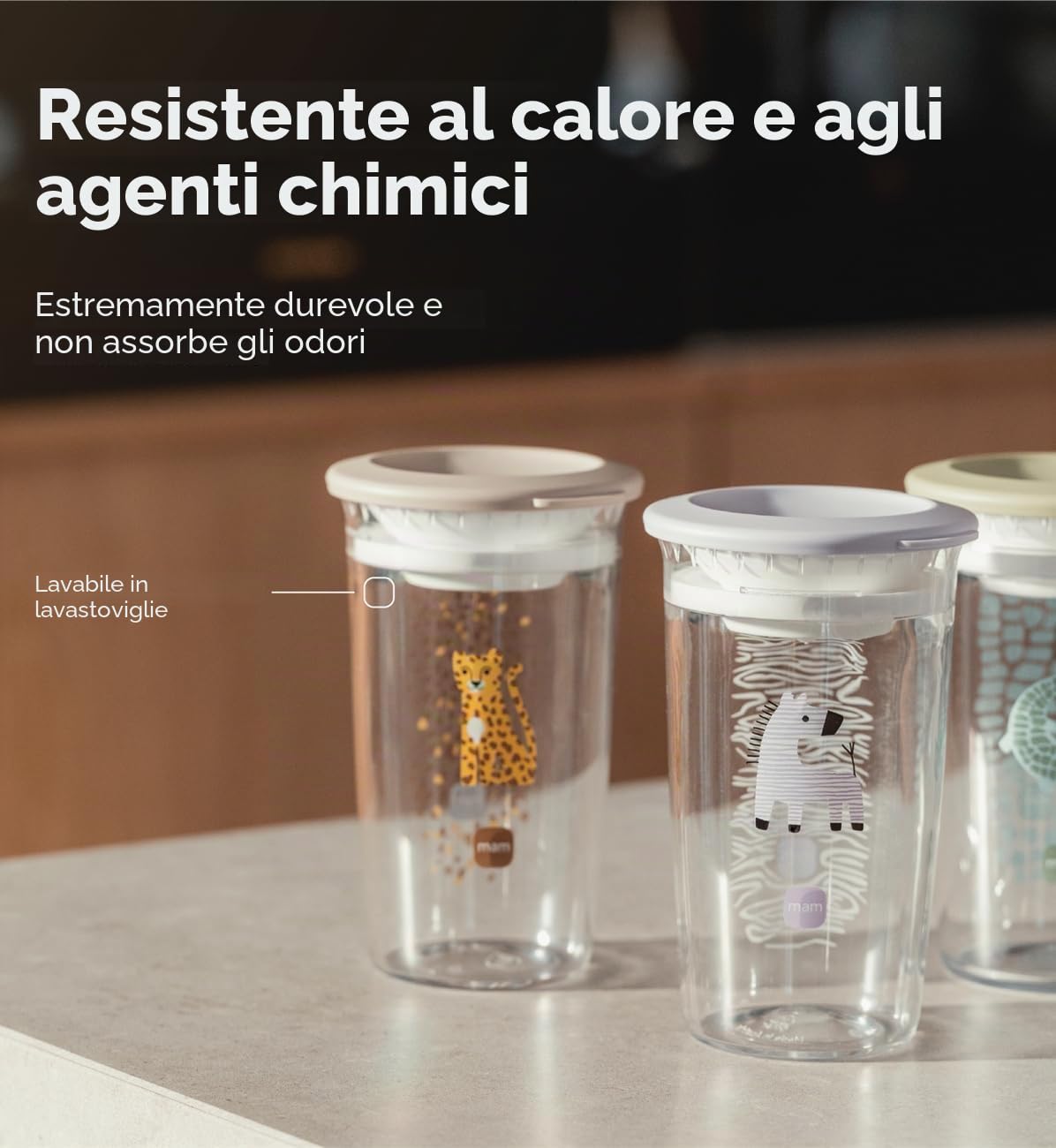 MAM Tazza per bambini facile da bere, 290 ml, bordo a 360° per sorseggiare a qualsiasi angolazione, trasparente come il vetro, facile da tenere in mano, valvola in silicone morbido monopezzo