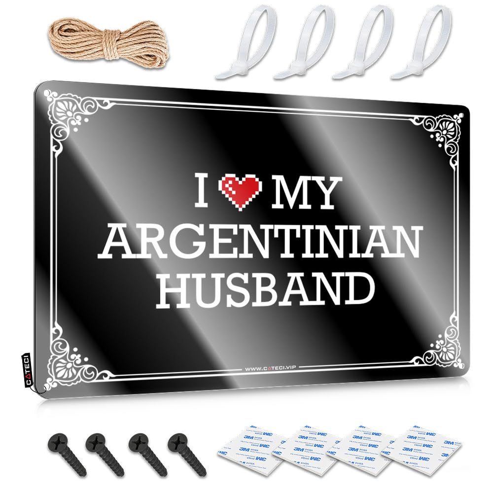 Signs Nice Western I Love My Argentinian Husband For Garage Bar - Home Entrance Decor Customizable(20X30CM)
