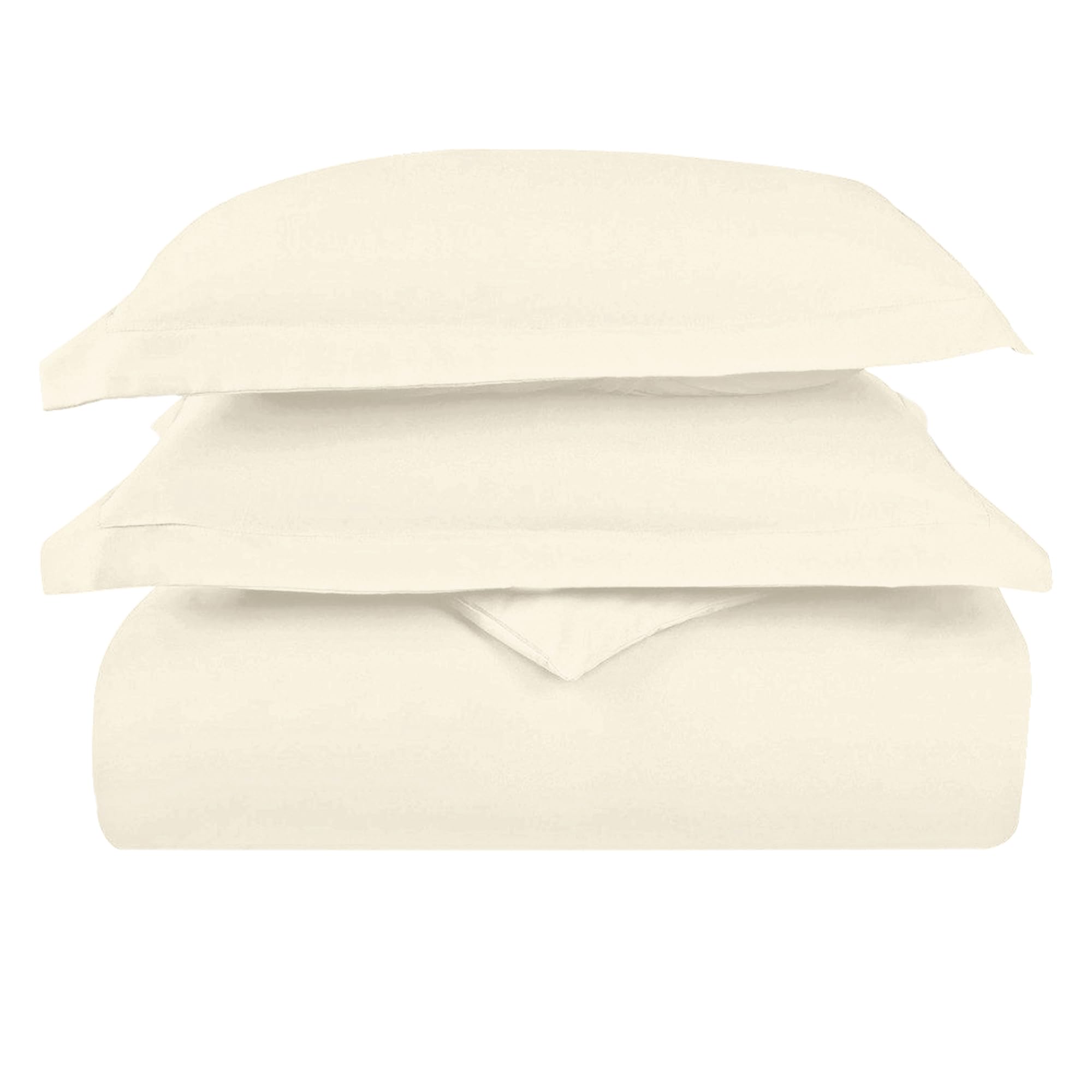 Pizuna Luxurios Cotton Super King Duvet Cover Set Ivory, 1000 Thread Count 100% Long Staple Cotton Superking Duvet Cover 260x220cm, Sateen Thick Quilt Cover with Button Closure