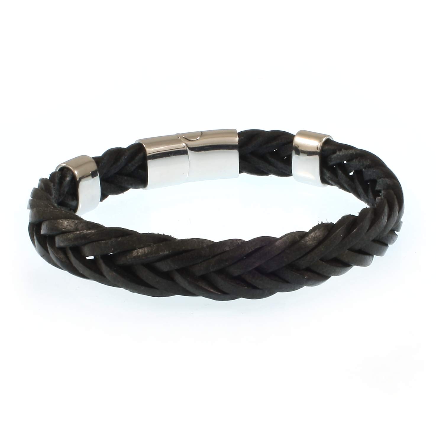 Echt Leder-Armband Groove F10 Schwarz Herren Männer