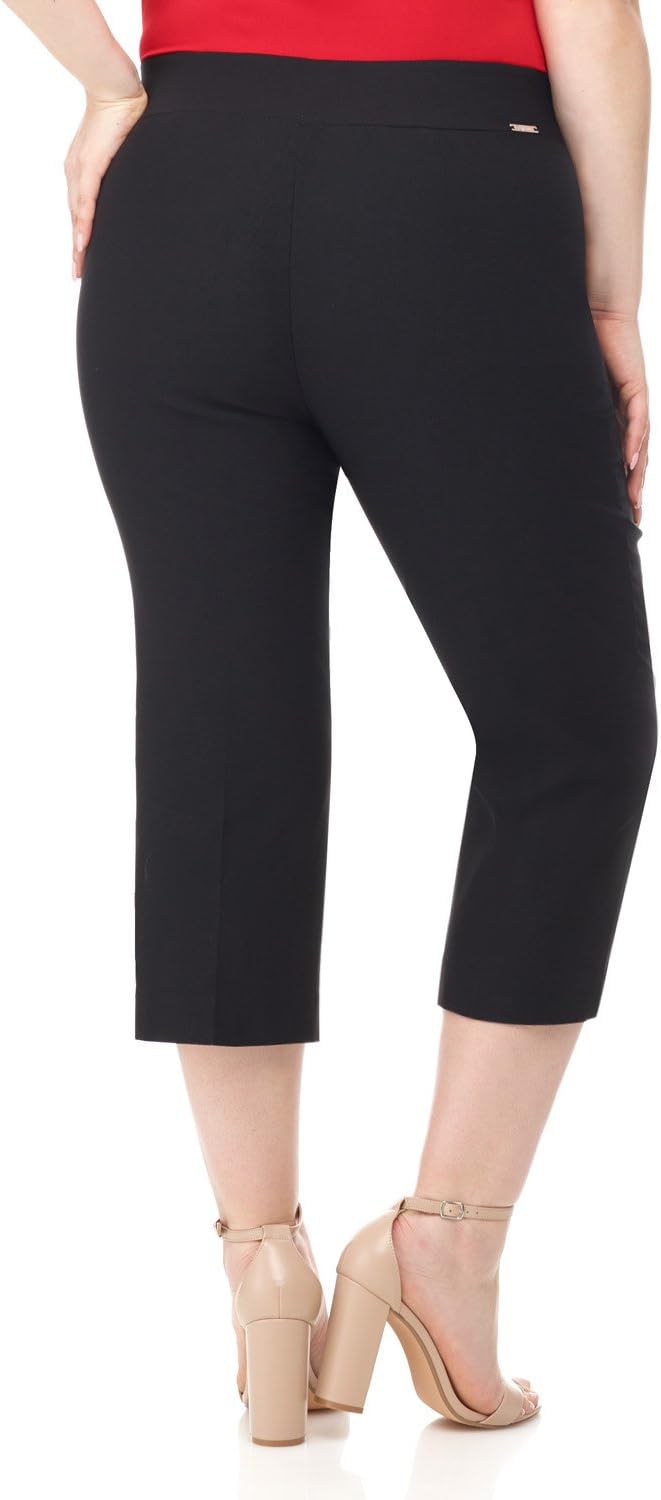 Rekucci Curvy Woman Plus Size Classic Pull-On Stretchy Straight Leg Capri - Image 3