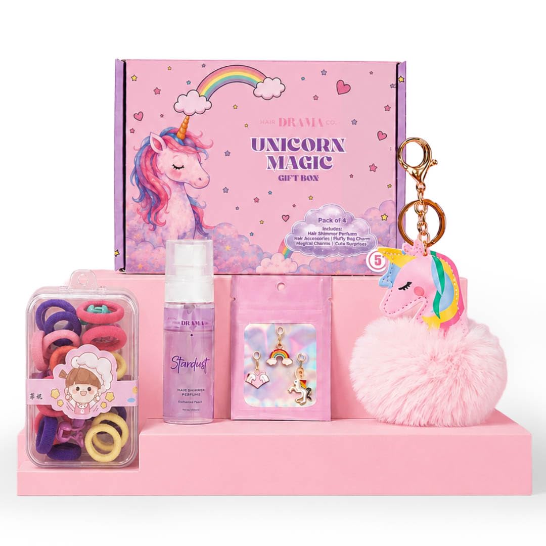 Hair Drama Co. Unicorn Magic Gift Box for Girls - Set of 4-picture-51