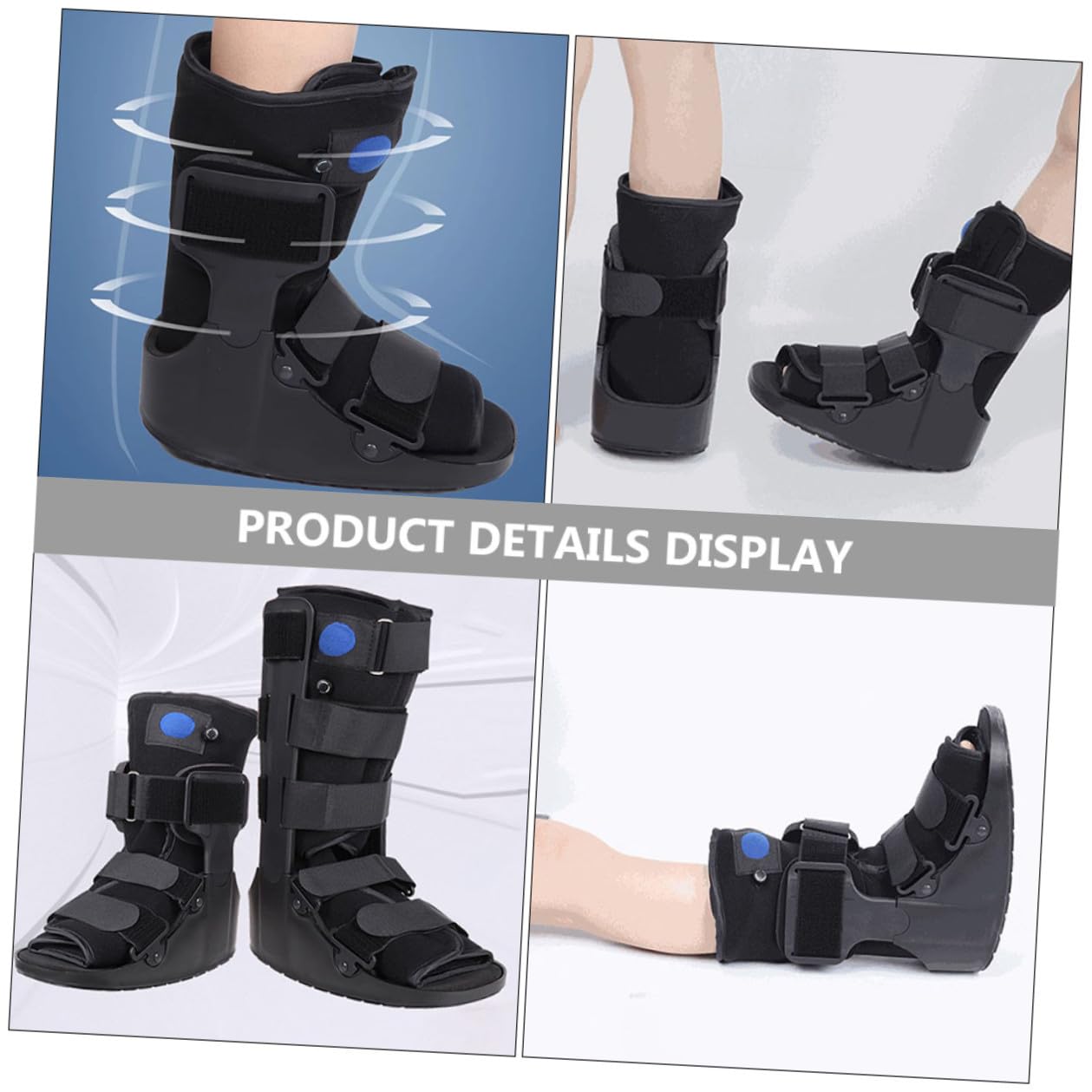Ankle Support Walking Boot with Inflatable Cushion, Low-top Stabilizer Shoe for Achilles Tendon, Medical Foot Fixing Brace for Adults and Post-surgery