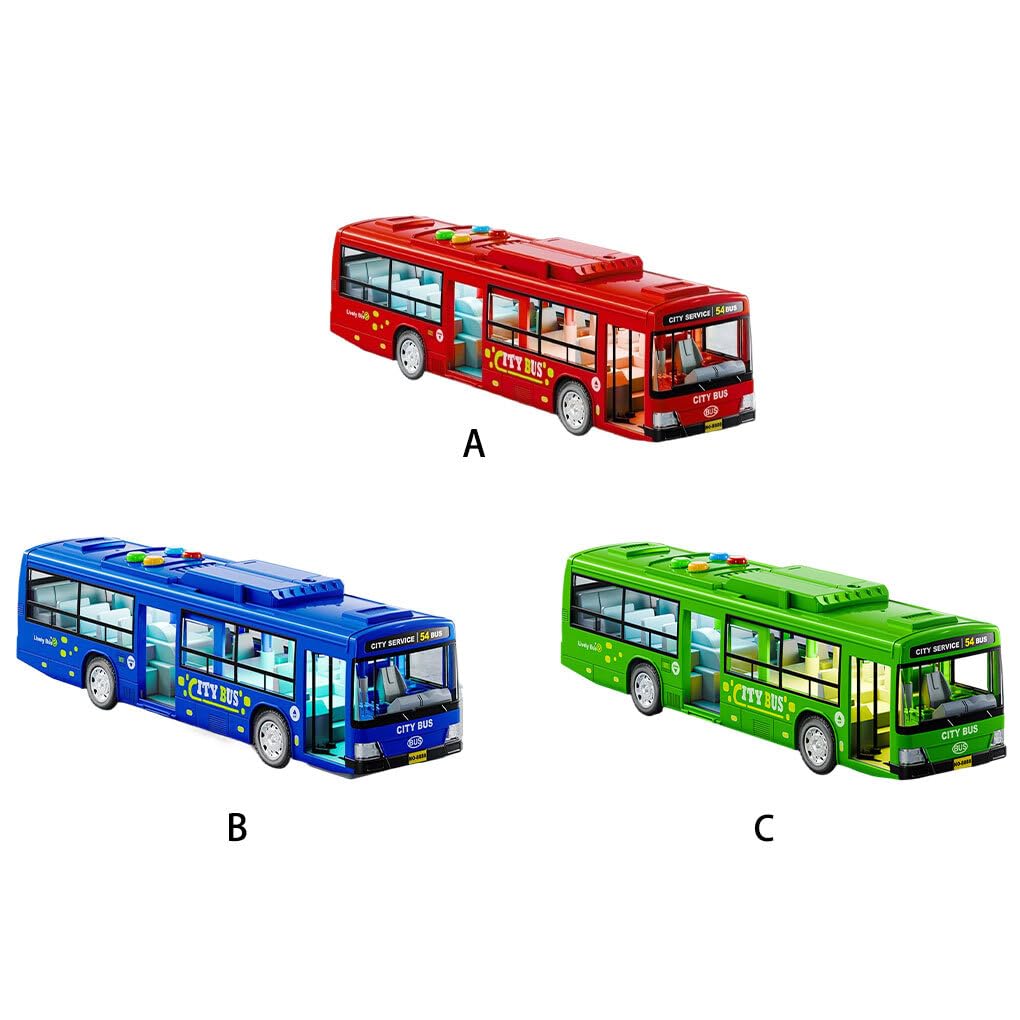 Großer Bus Spielzeug, Realistische Simulation und Geschichtenerzählen, Audiovisueller Selbstfahrender Bus aus Kunststoff, Grün, Für Kinder