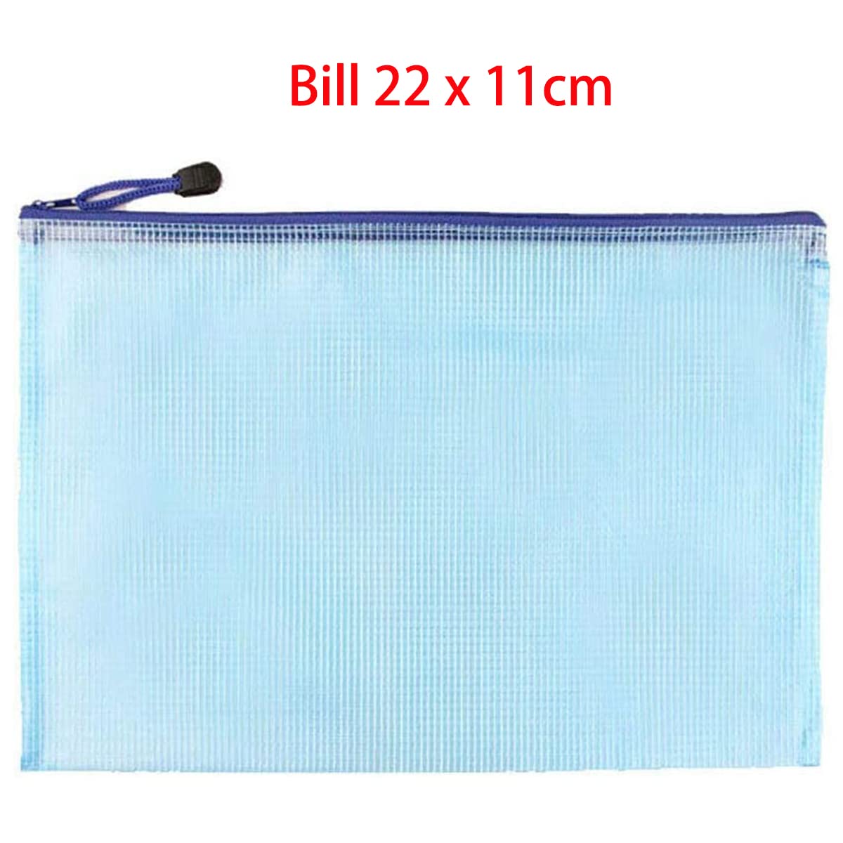 Boxonly Bill Plastic Wallets Zip Lock Bags Mesh Document Wallet Document Folders Plastic Pockets Zipper File Wallet for School Office Homework Travel Storage Bags Blue - Image 2