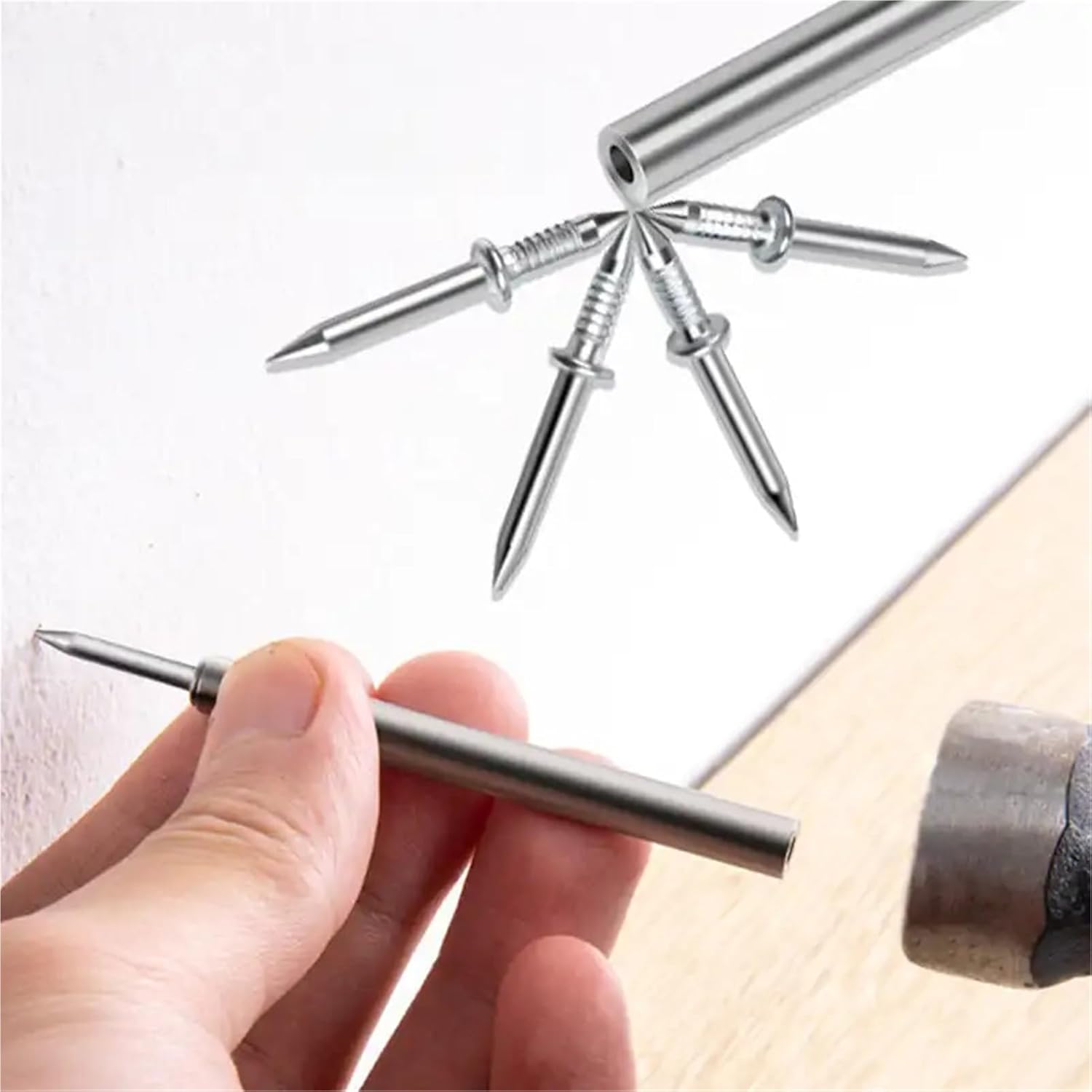 50PCS Carbon Steel Nails for Seamless Baseboard Installation High Strength Single Head Two-Way Hardware Non-Marking Nails