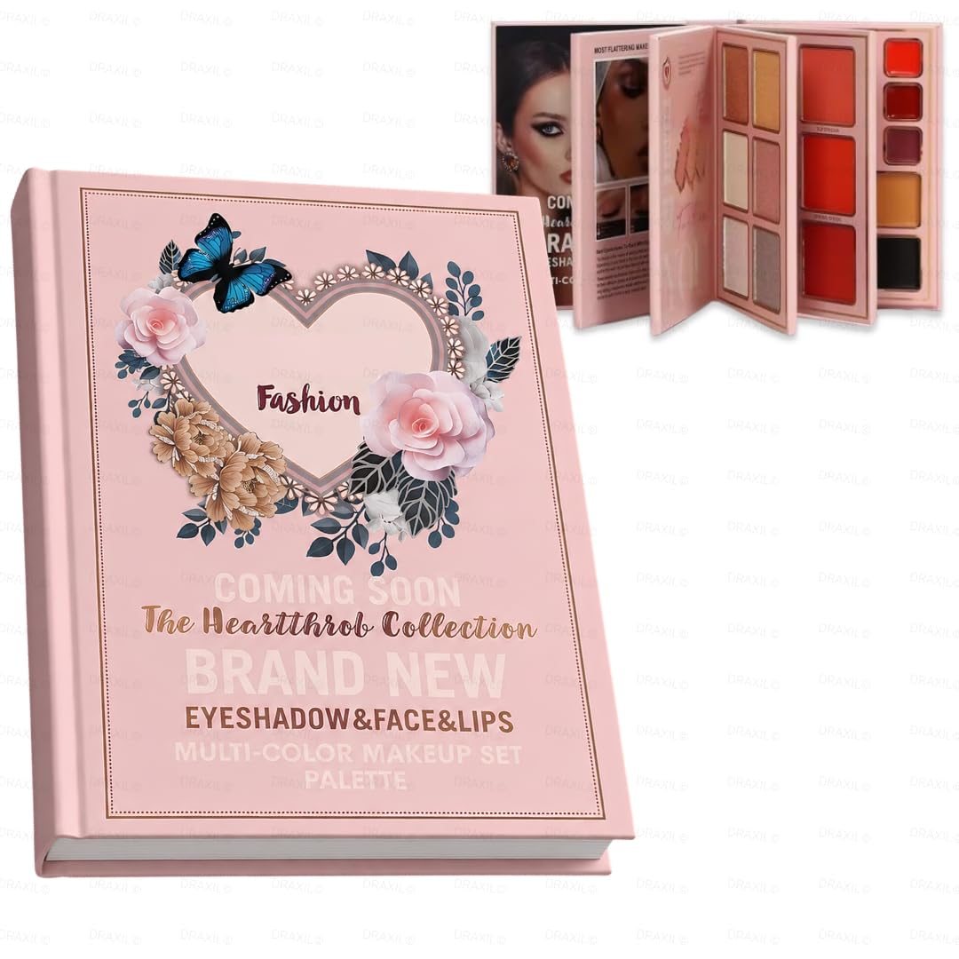 5-in-1 Foldable Makeup Book Palette Set – Contour, Blush, Highlighter & Eyeshadow | Portable All-in-One Makeup Kit for All Skin Tones-image-15