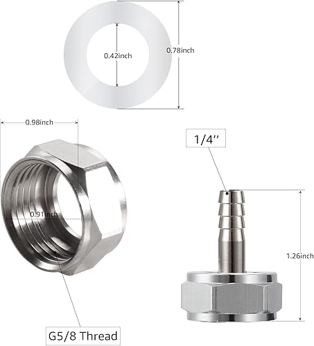 Miniatura 10 de 2 pares manguera giratoria MRbrew Homebrew con tuerca giratoria, púa de 14'' y púa de 516'', acero inoxidable MFL, accesorios de desconexión rápida