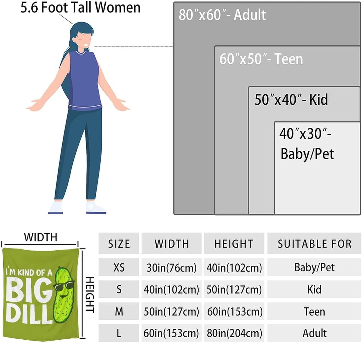 Pickle Throw Blanket for Teen - 50x60 Inches Throw Size - Soft Fluffy Cozy Blankets Gift - Green Funny Blanket Throws for Living Room Decorative - Image 3