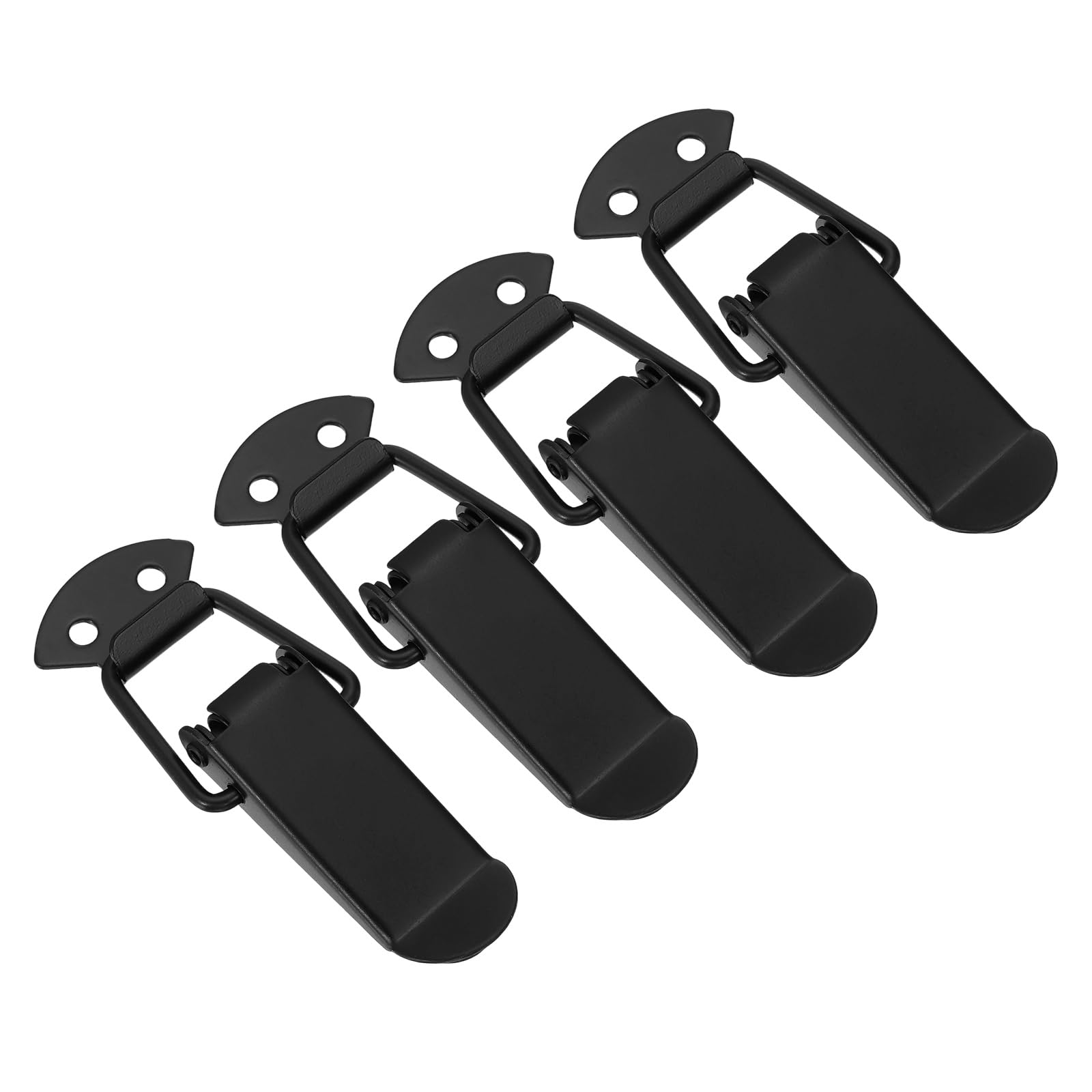 sourcing map 4 Pcs 0.8 Inch Cold-Rolled Steel Spring Loaded Toggle Latch Catch Hasp Clamp Lock for Cabinet Door Barn Wooden Case Chest, Black