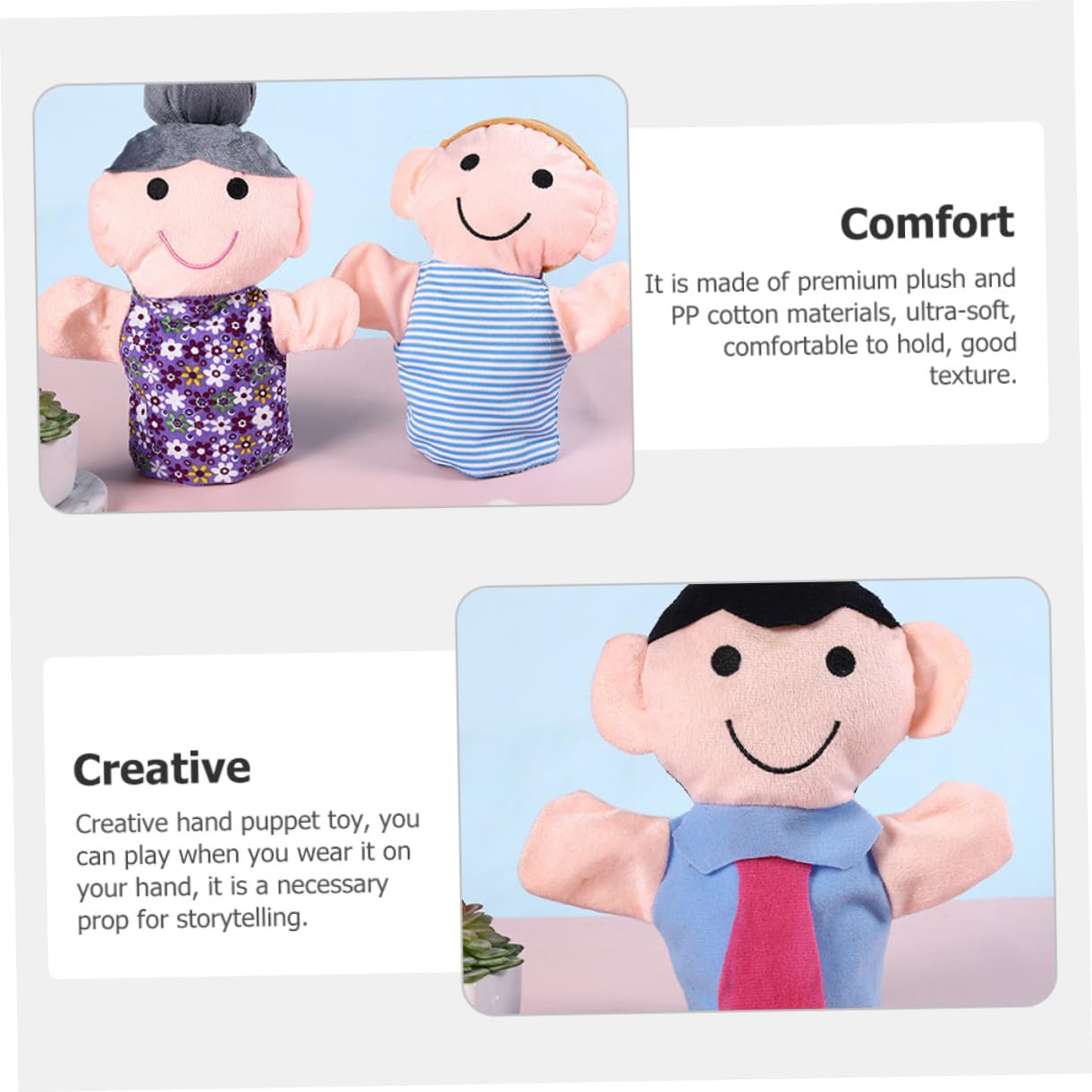 6 pezzi Marionette Mano Famiglia Giocattolo per Stimola Creatività e Comunicazione Interattiva