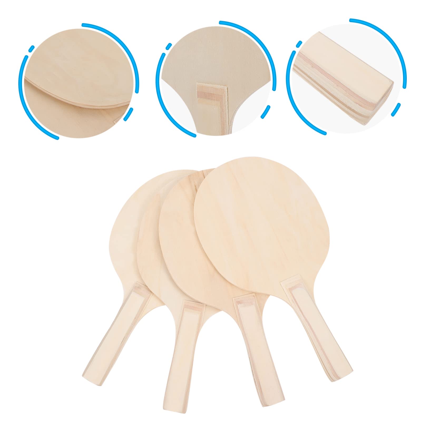 Toyvian 4pezzi Racchette da Badminton in Legno Pratiche e Leggere per Uso da Spiaggia e Cortile Marrone Adatte per Giochi Competitivi e attività all Aperto