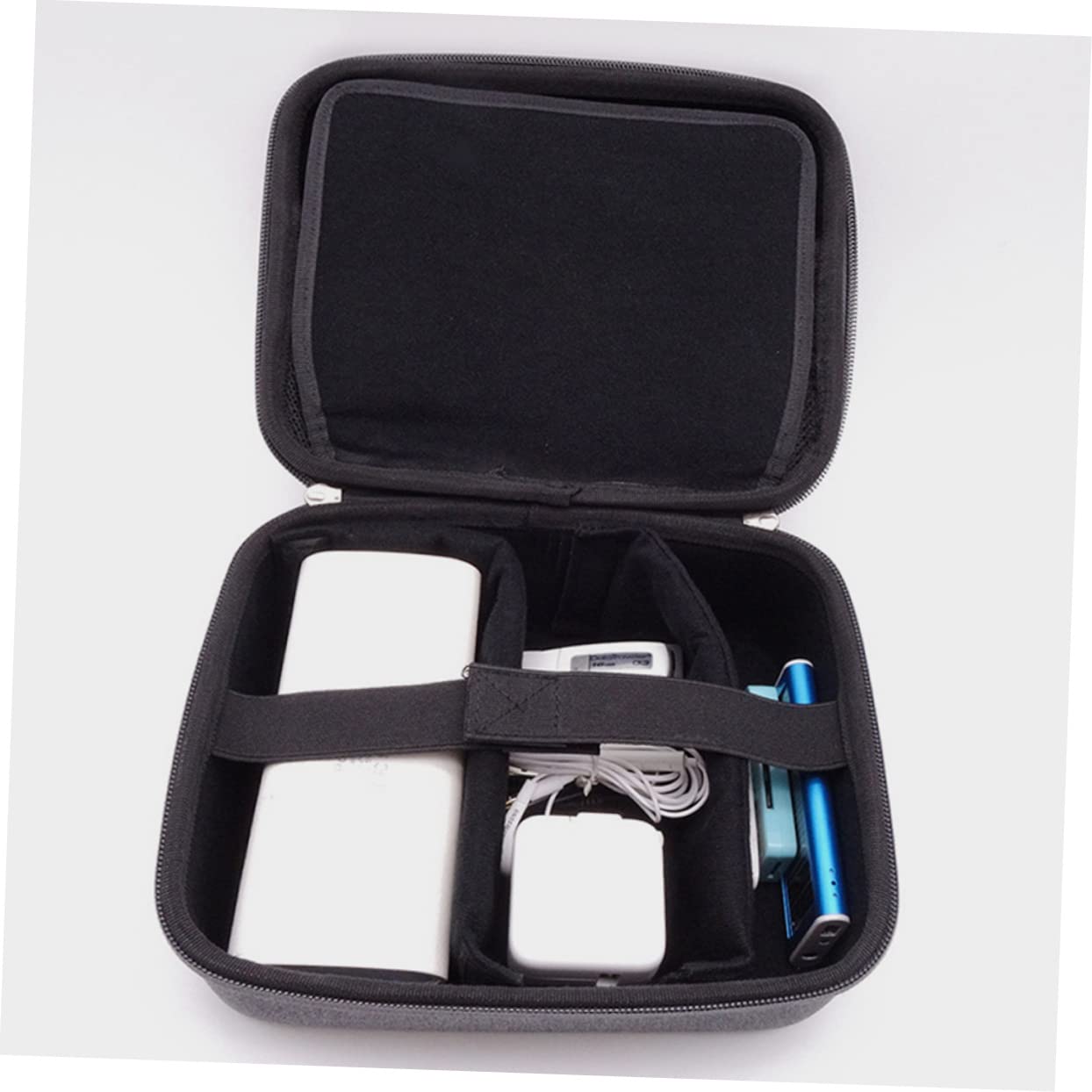 SECFOU Organizzatore Per Cavi Usb Elettronico Da Viaggio Realizzato in Eva Tessuto Oxford Durevole E Leggero Cerniera Design A Strappo