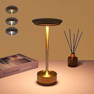 Cordless Table Lamp, Rechargeable Battery Operated Table Lamp, Modern 3 Modes Dimmable Touch Control Bedside Table Lamp, Portable Wireless Outdoor Desk Lamp for Restaurant/Bedroom/Bars/Home Patio
