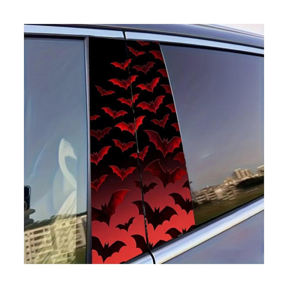 Dabhuoc One Color Car Parts 2Pcs Car Door Post Decals Bat Glossy Protective Polyethylene Film