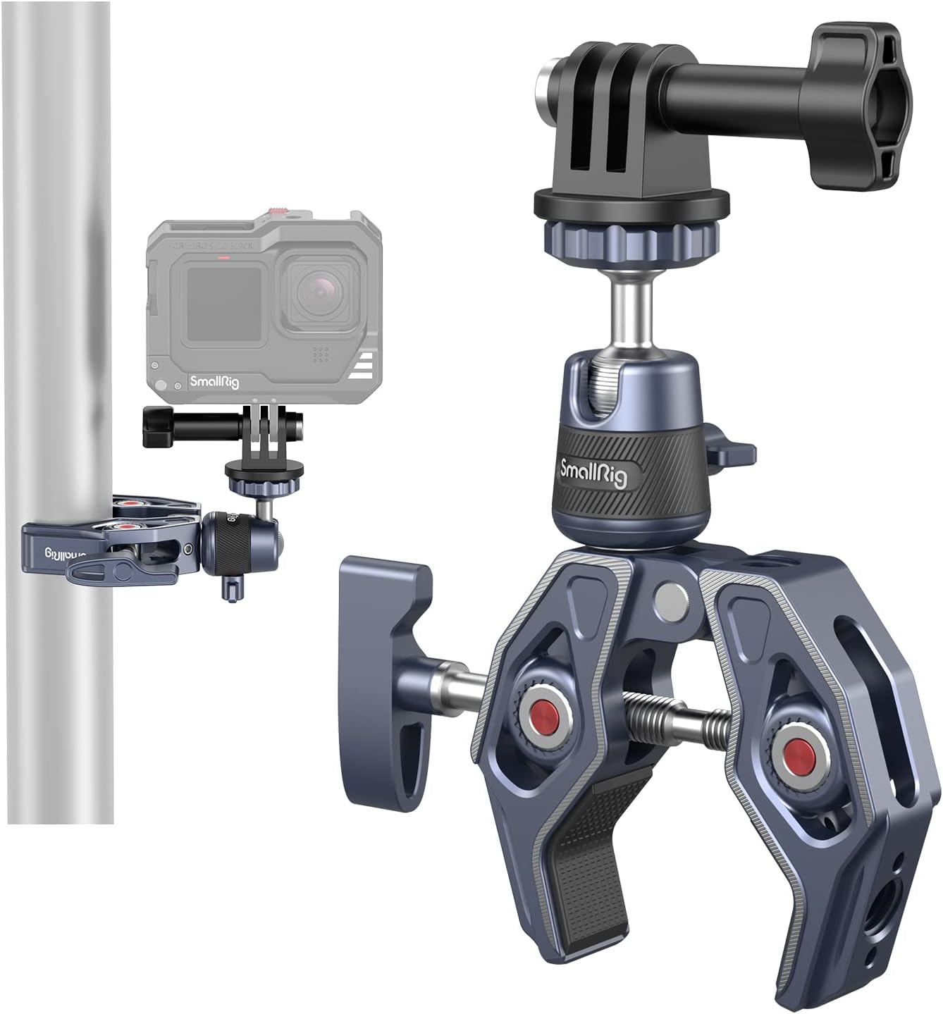 SMALLRIG Super Clamp with Mini Ball Head Mount, Camera Clamp Mount with