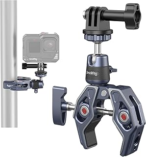 SMALLRIG Camera Mount Clamp, Gopro Motorcycle and Bike Handlebar Mount Kit, Super Clamp for DSLR, Action Camera, Gopro, Insta360, LED Light, Monitor, Max Load 3.5KG - 4102B