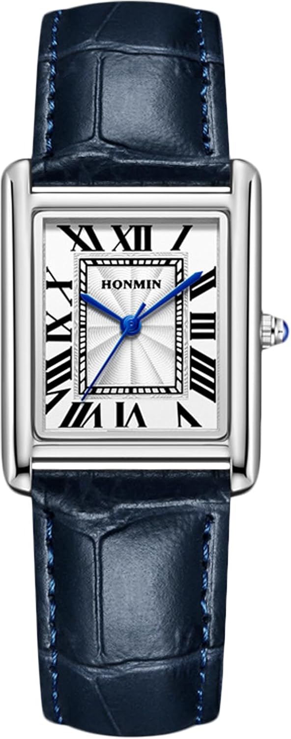 RORIOS Unisex Watch Valentines Couple Pair Quartz Watches Rectangular Wristwatch for Men Women Leather Strap Watch Roman Numeral Wristwatches