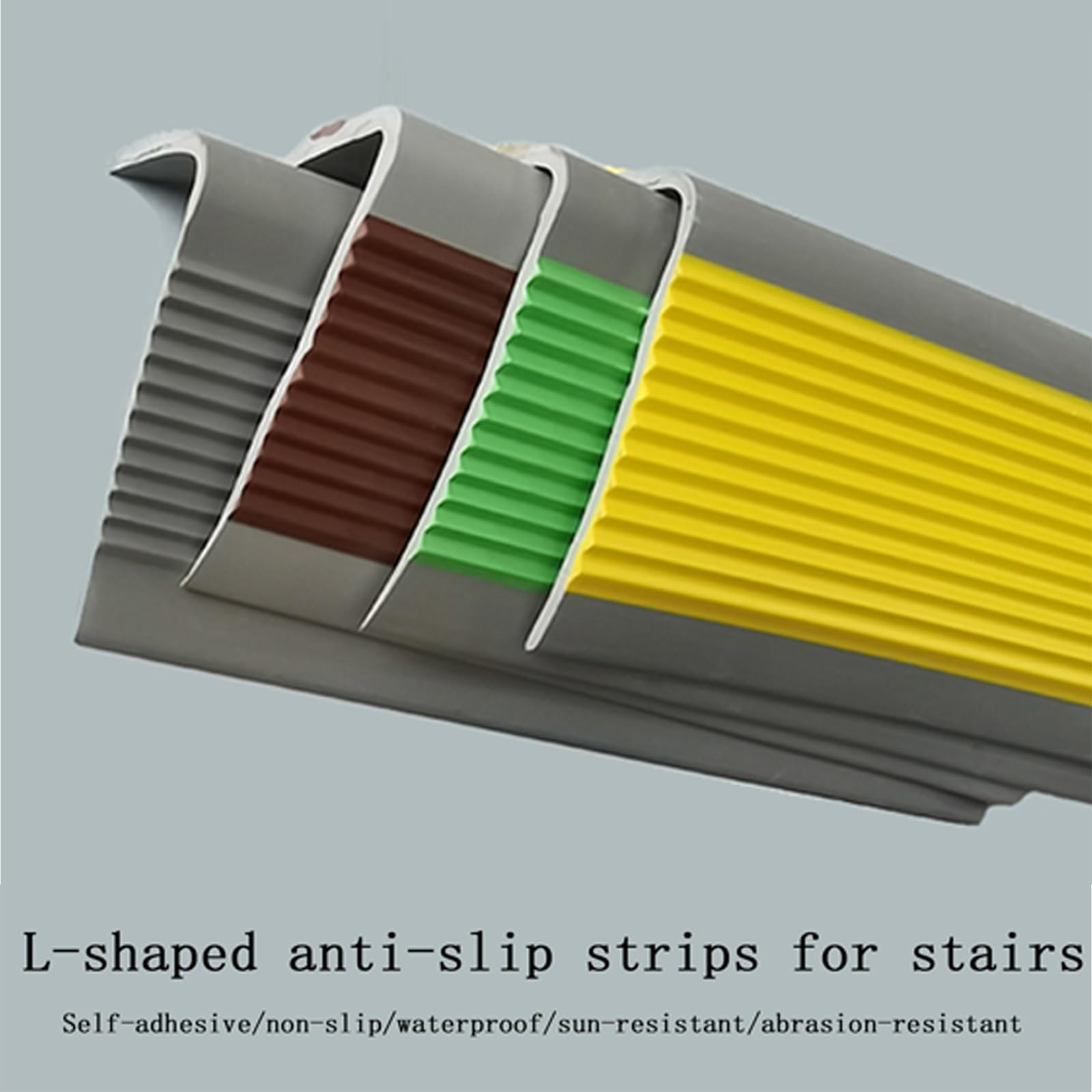 PVC Tiras De Goma De Borde De Paso, Tiras Antideslizantes para Peldaños, Autoadhesivo De Borde Esquina para Cantos para Escaleras En Forma De L, Buena Flexibilidad(Grayish Red,2m/78.7in)