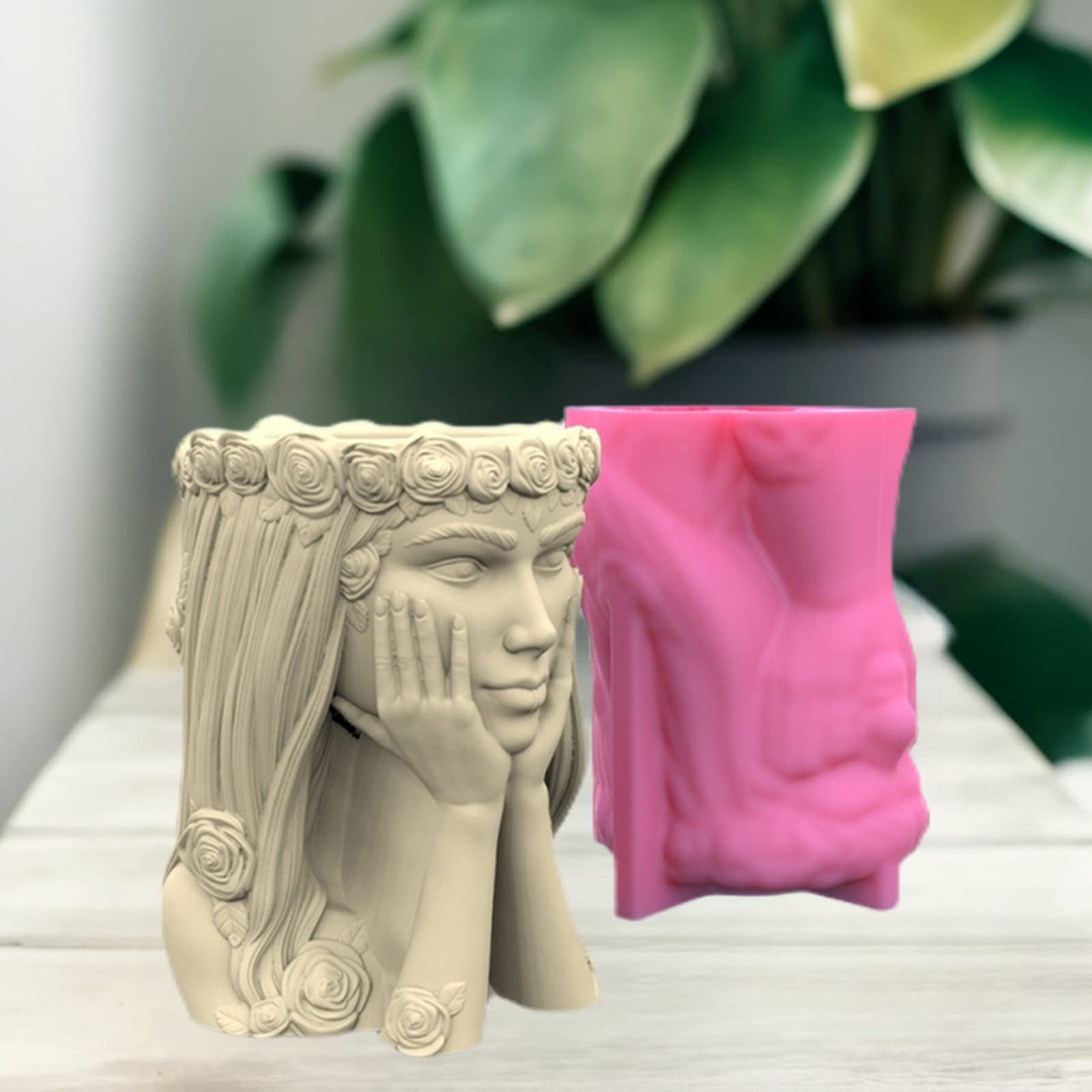 Stampo per vaso in silicone cemento della dea, vaso per piante
