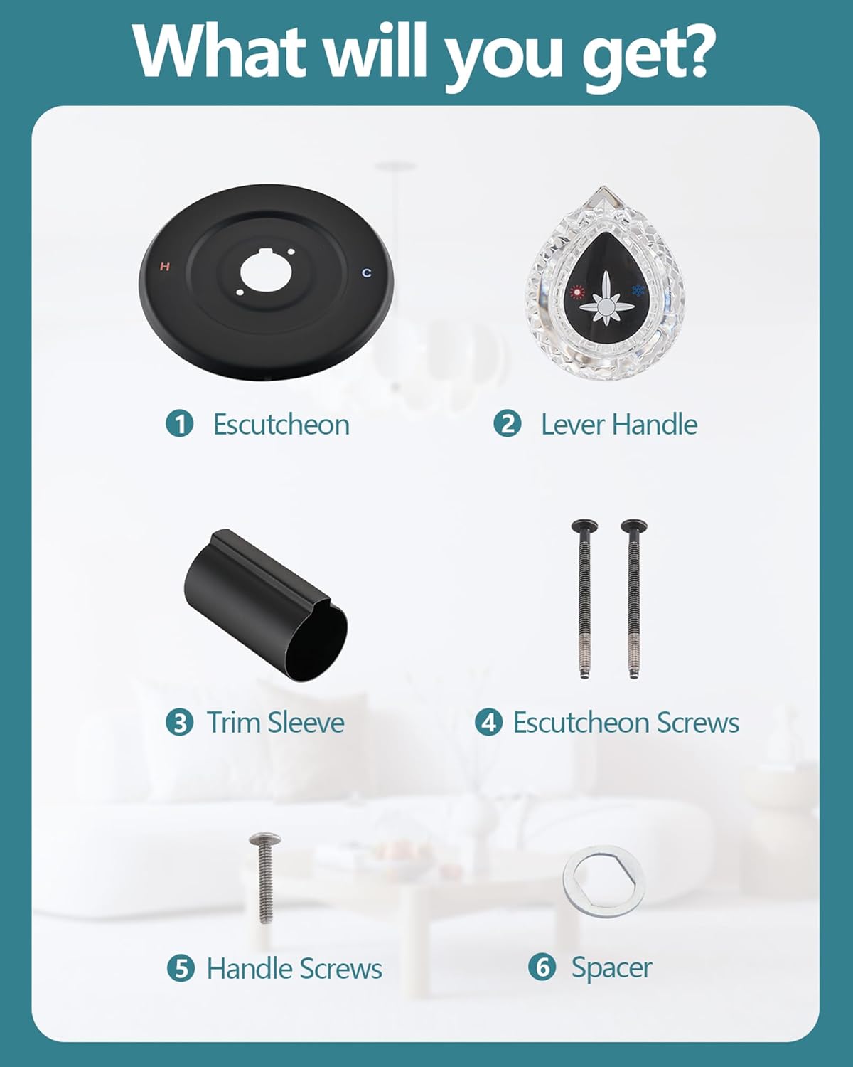 Shower Faucet Trim Kit Compatible with Moen fit Posi-Temp Valve(Valve& Catridge Not Inclued), Knob Handle Kit, Matte Black