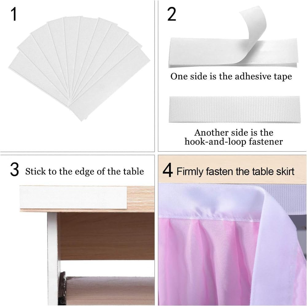 6/9ft Optional Tutu Tulle Table Skirt Rectangle Round Tables Chiffon Table Decor for Birthday Party Baby Shower Ruffle,Blue Gradient,9FT(275x77cm)