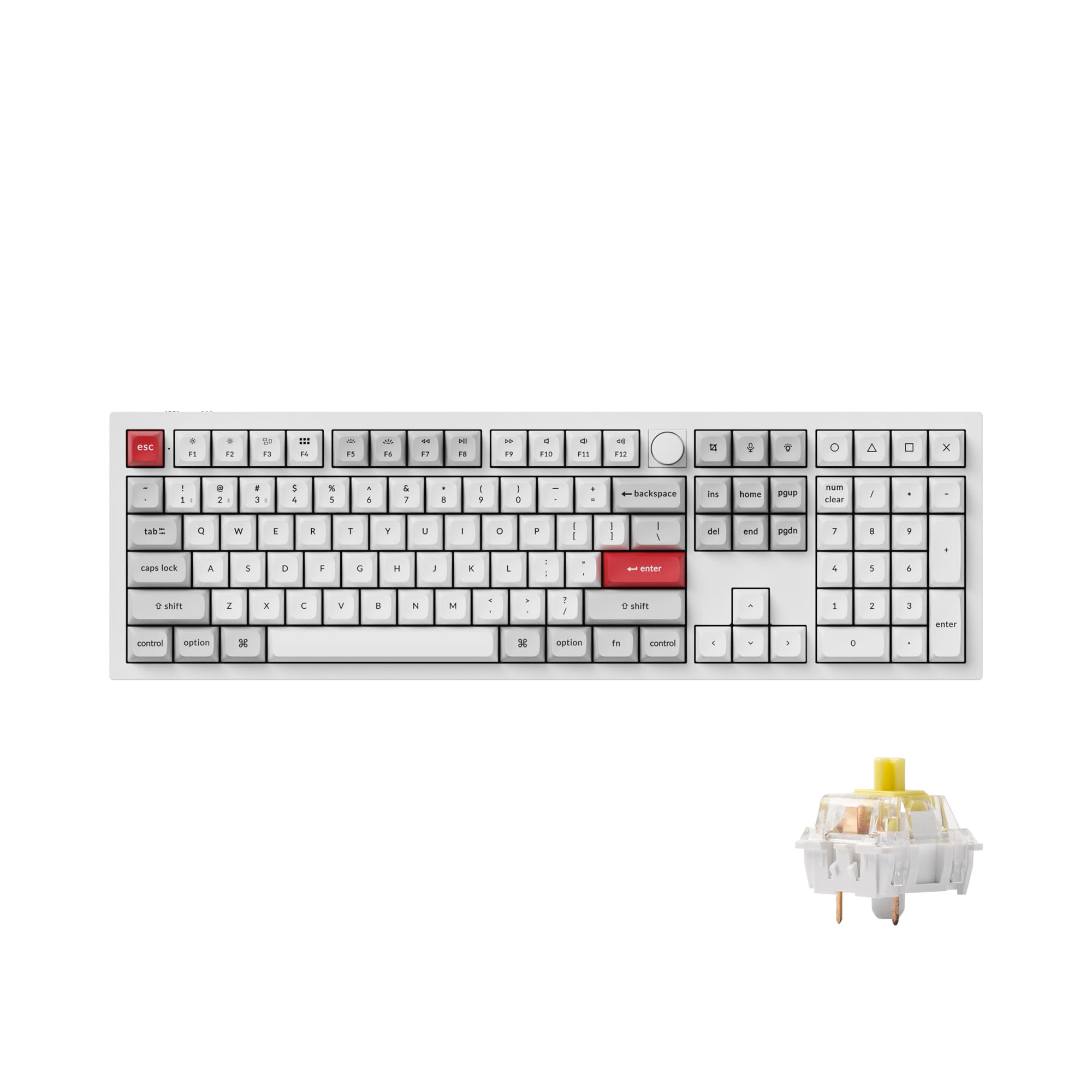 Keychron Q6 Pro Full-Size Bluetooth Custom Mechanical Keyboard for Mac Windows Linux, Full Metal QMK/VIA Programmable Knob KSA Double-Shot PBT Keycaps