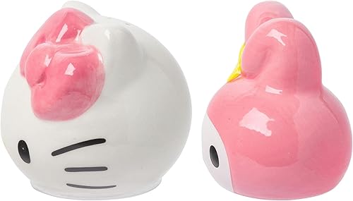 Miniatura 5 de Silver Buffalo Sanrio Hello Kitty And My Melody 3D Sculpted Ceramic Salt and Pepper Shaker Set Kitty y mi melodía