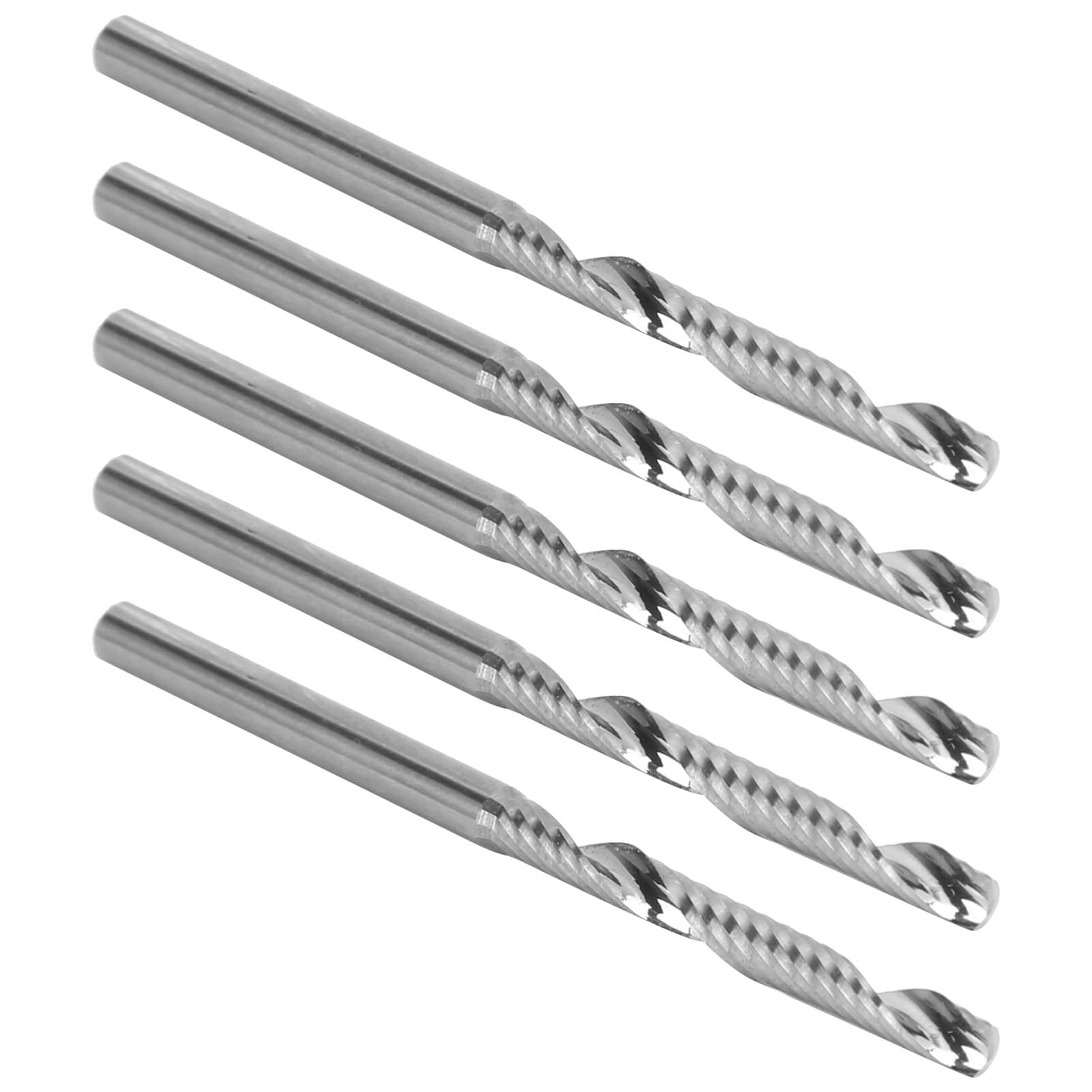 5 pezzi fresa a spirale in acciaio al tungsteno per intaglio del legno, gambo da 3,175 mm, utensile da taglio ad alta velocità per la lavorazione del legno, usura durevole