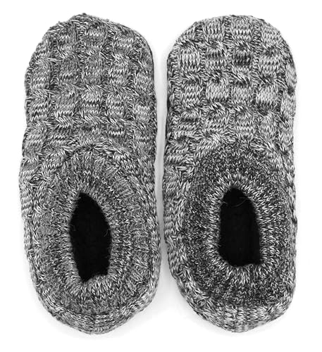 Heat Machine Cable Knit Sherpa Lined Slipper Socks, Non-Slip