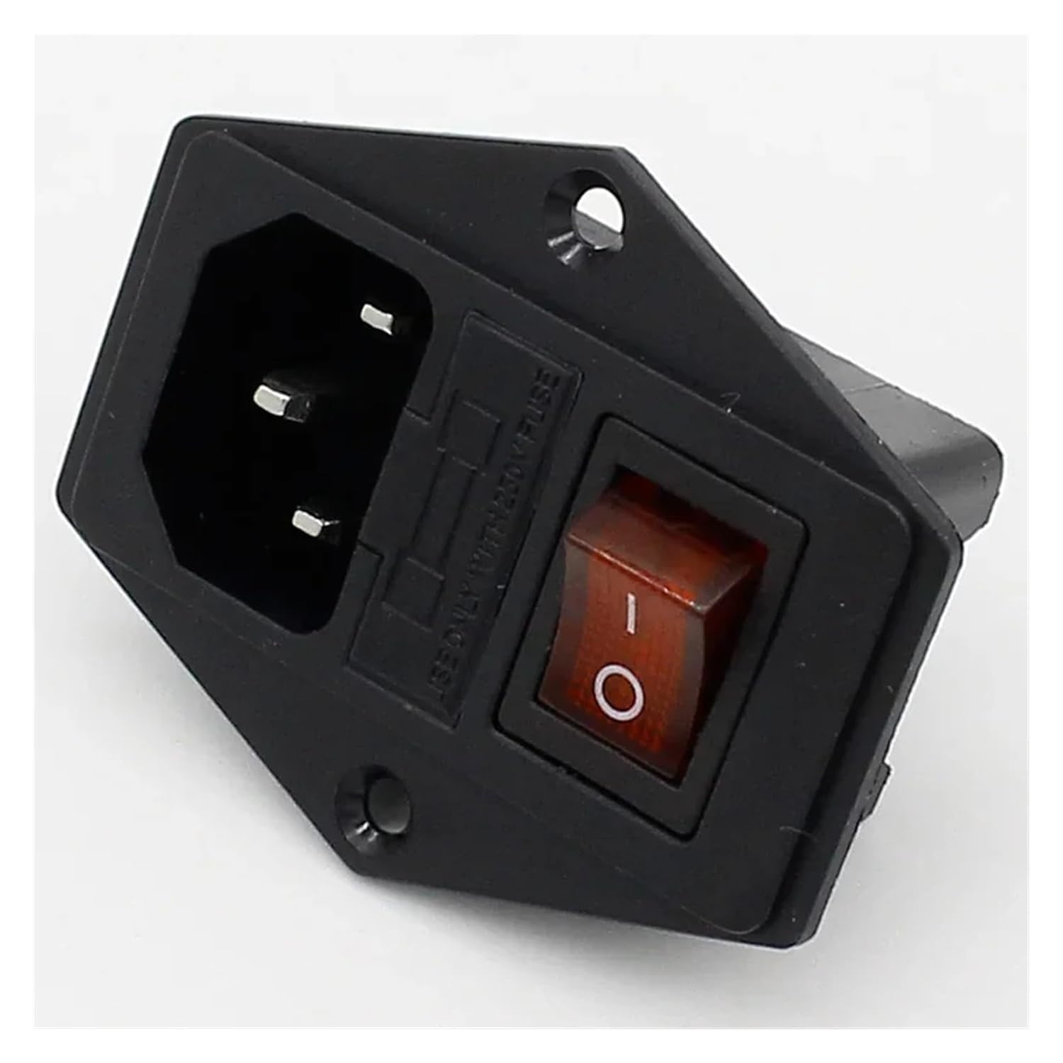 5-piece Power Socket with 10A Fuse Rocker Switch(Black)
