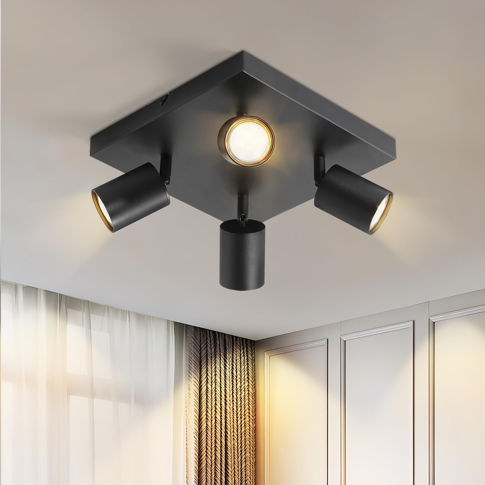 Homefire LED Deckenlampe 6 Flammig Deckenstrahler - 350° Schwenkbar Strahler GU10 Deckenleuchte Weiß flurlampe Spots Innen Deckenspot für Wohnzimmer Küche Schlafzimmer Ohne Leuchtmittel