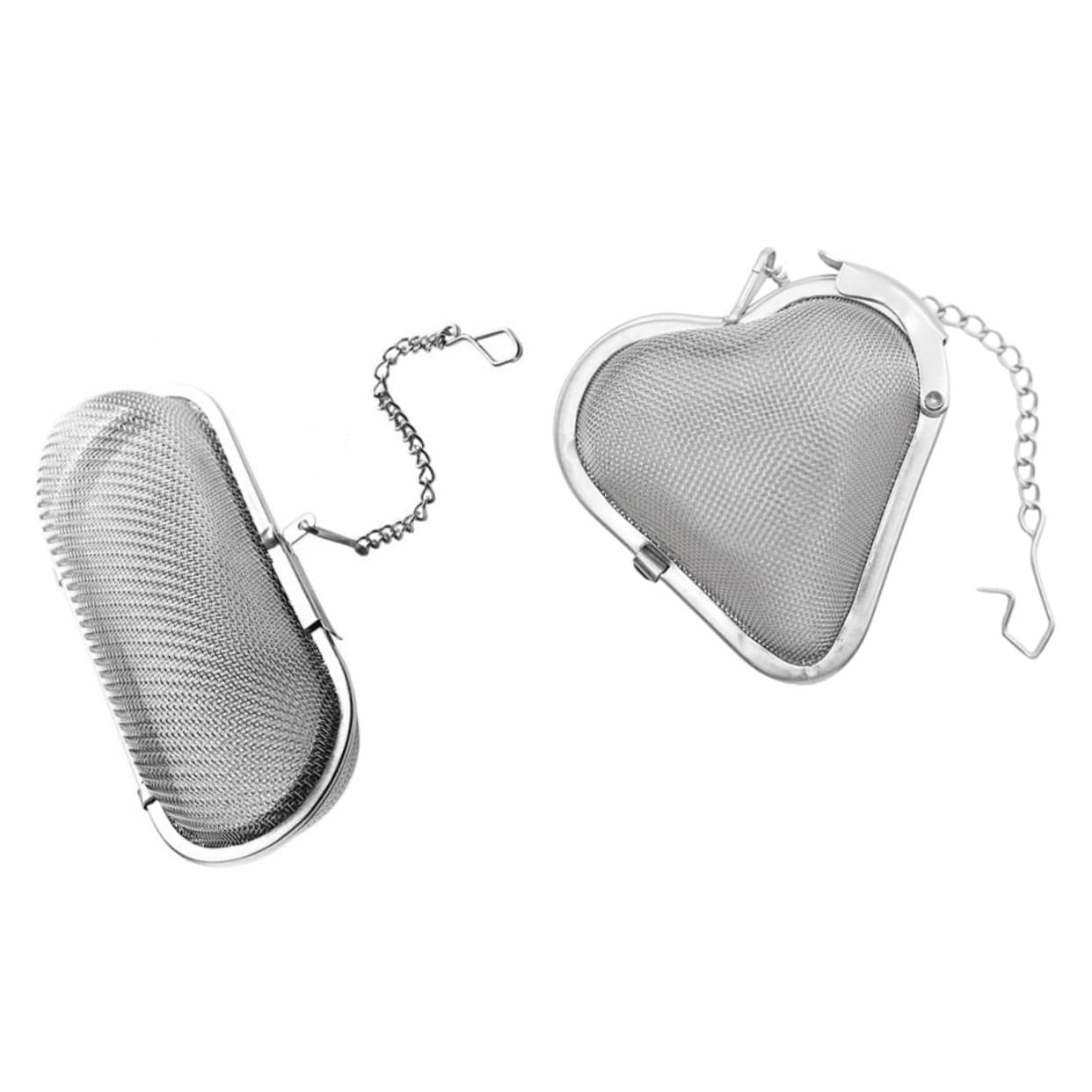 Cabilock 2Pcs Stainless Steel Tea Infuser Spice Filter Brine Basket Kitchen Tools for Loose Leaf Tea and Seasoning
